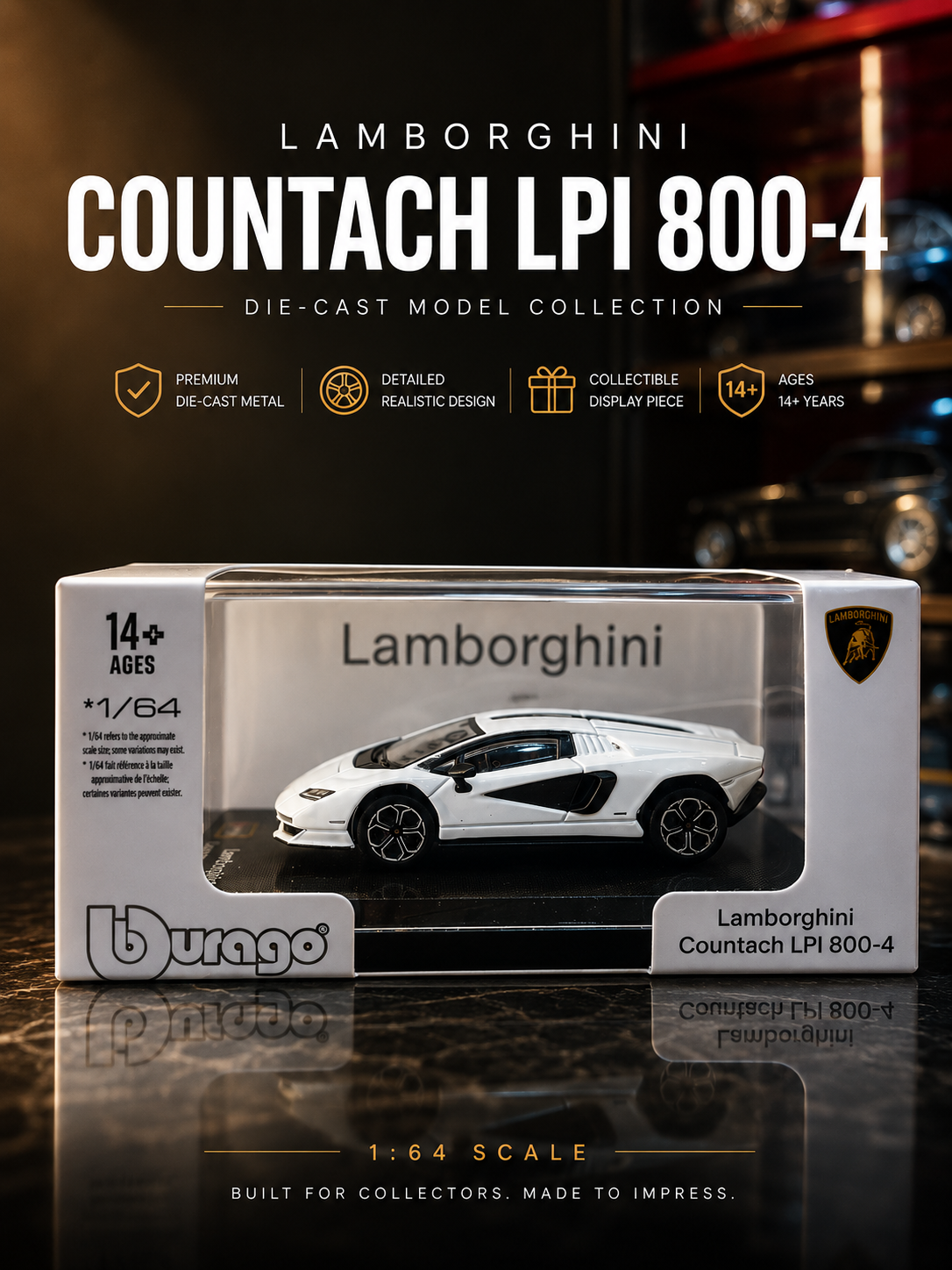 Lamborghini Countach LPI 800-4 - 1:64 Die-Cast Model