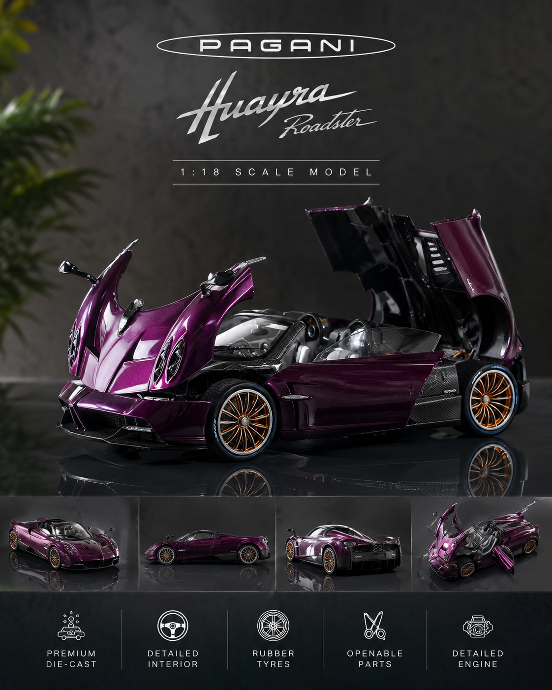 Pagani Huayra Roadster - 1:18 Die-Cast Model
